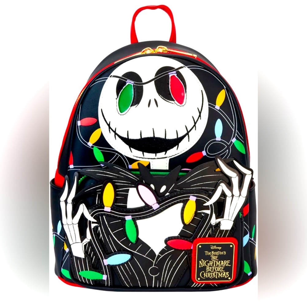 Loungefly Disney NBC Smiling Jack Light Up Mini Backpack NWT​
